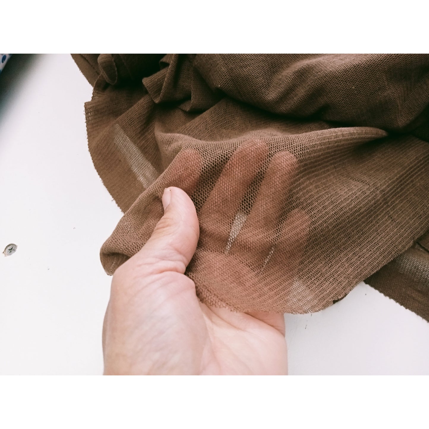 Chocolate stretch mesh - sold by 1/2mtr