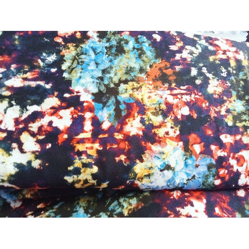Firecracker - Abstract design rayon - sold by 1/2mtr