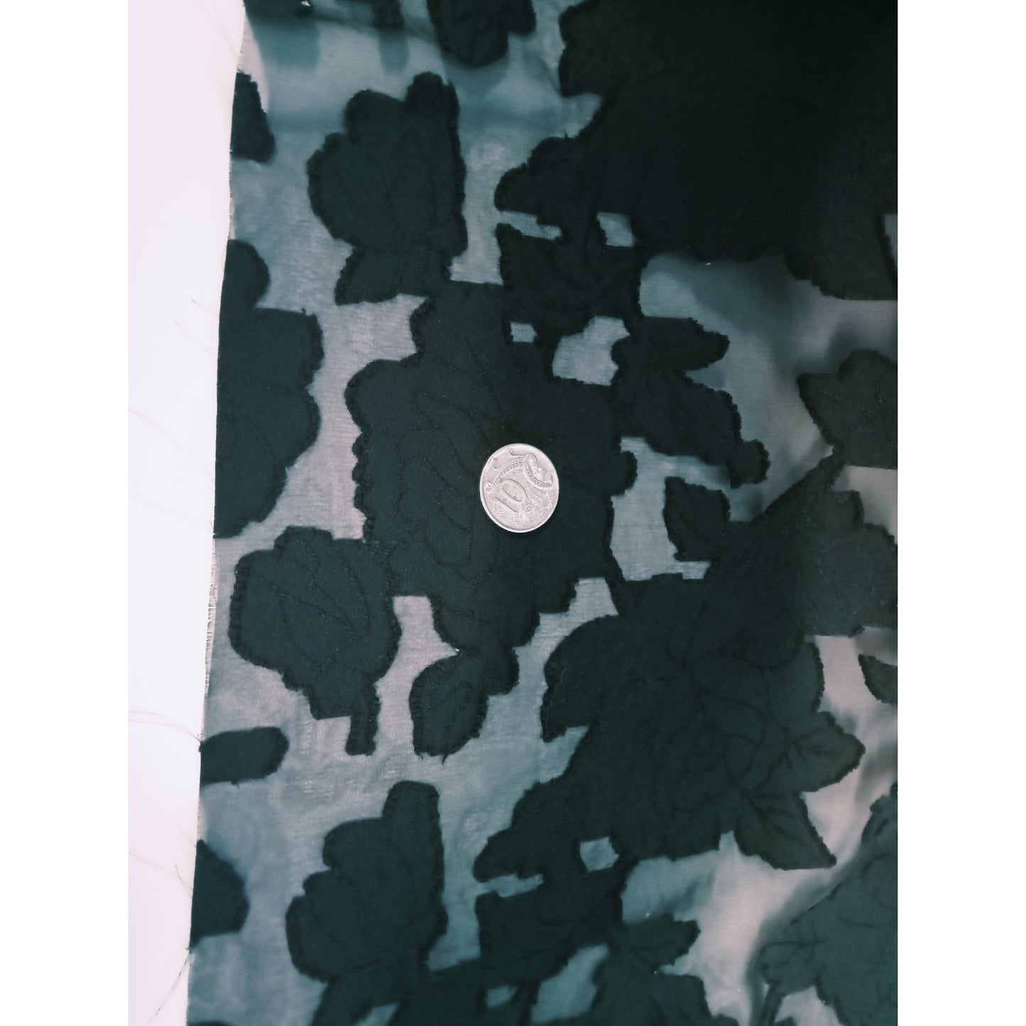 Burnout floral design woven fabric