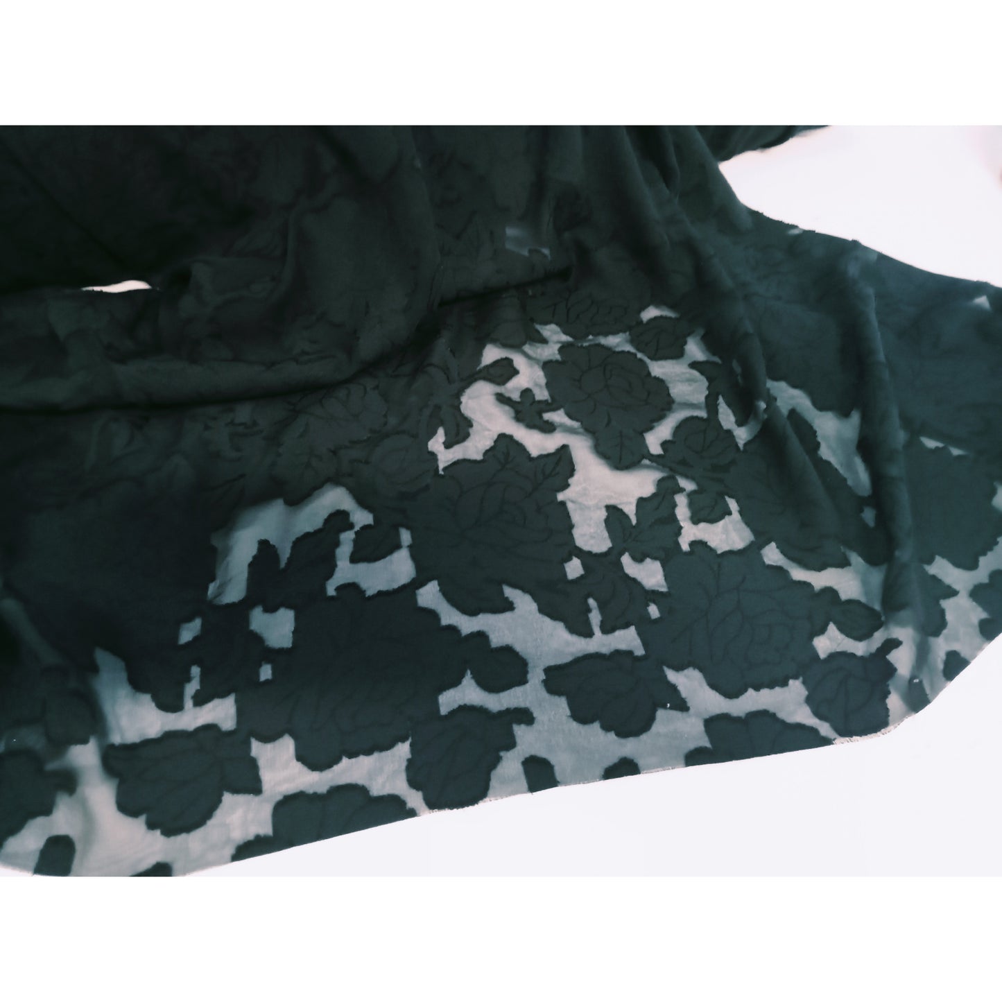 Burnout floral design woven fabric