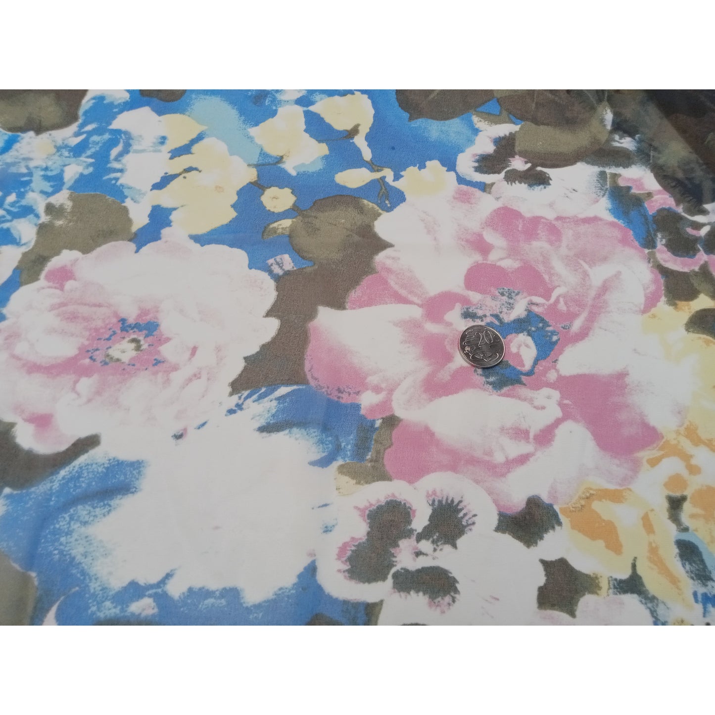 Stunning large floral printed chiffon fabric -sold by 1/2mtr