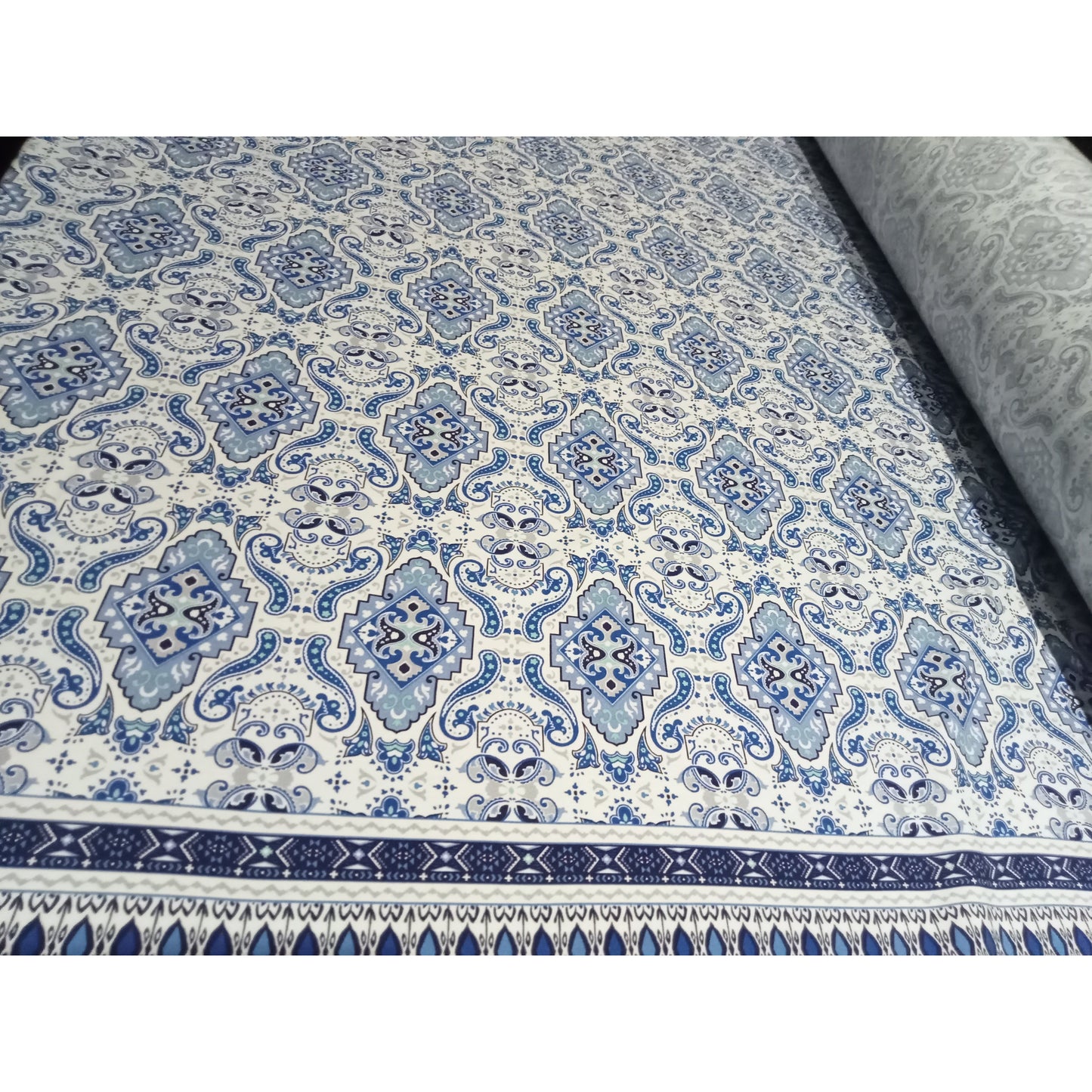 April - boarder printed viscose - sold by 1/2mtr