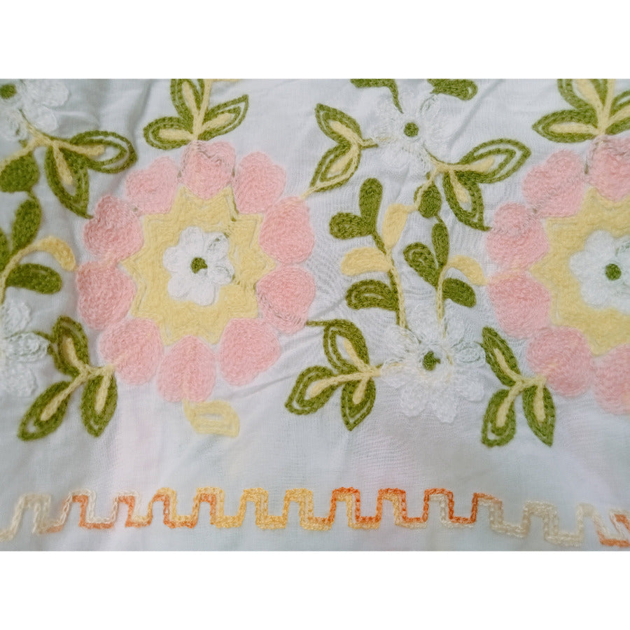 Marina - floral embroidered cotton fabric -sold by 1/2mtr