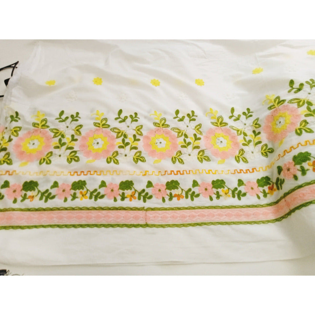 Marina - floral embroidered cotton fabric -sold by 1/2mtr
