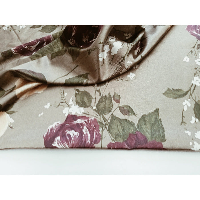 Rose - printed satin fabric