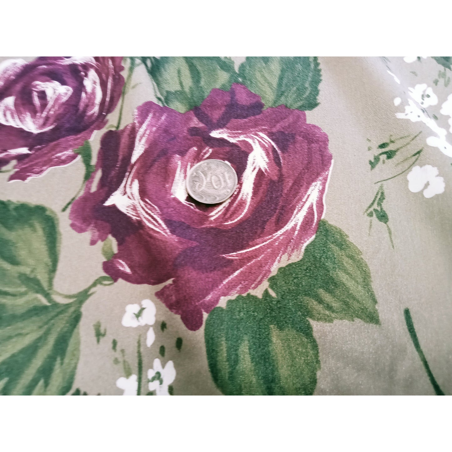 Rose - printed satin fabric