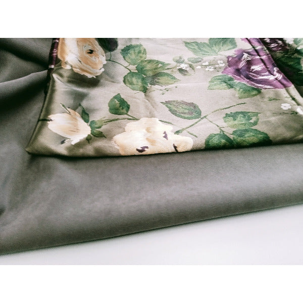 Rose - printed satin fabric