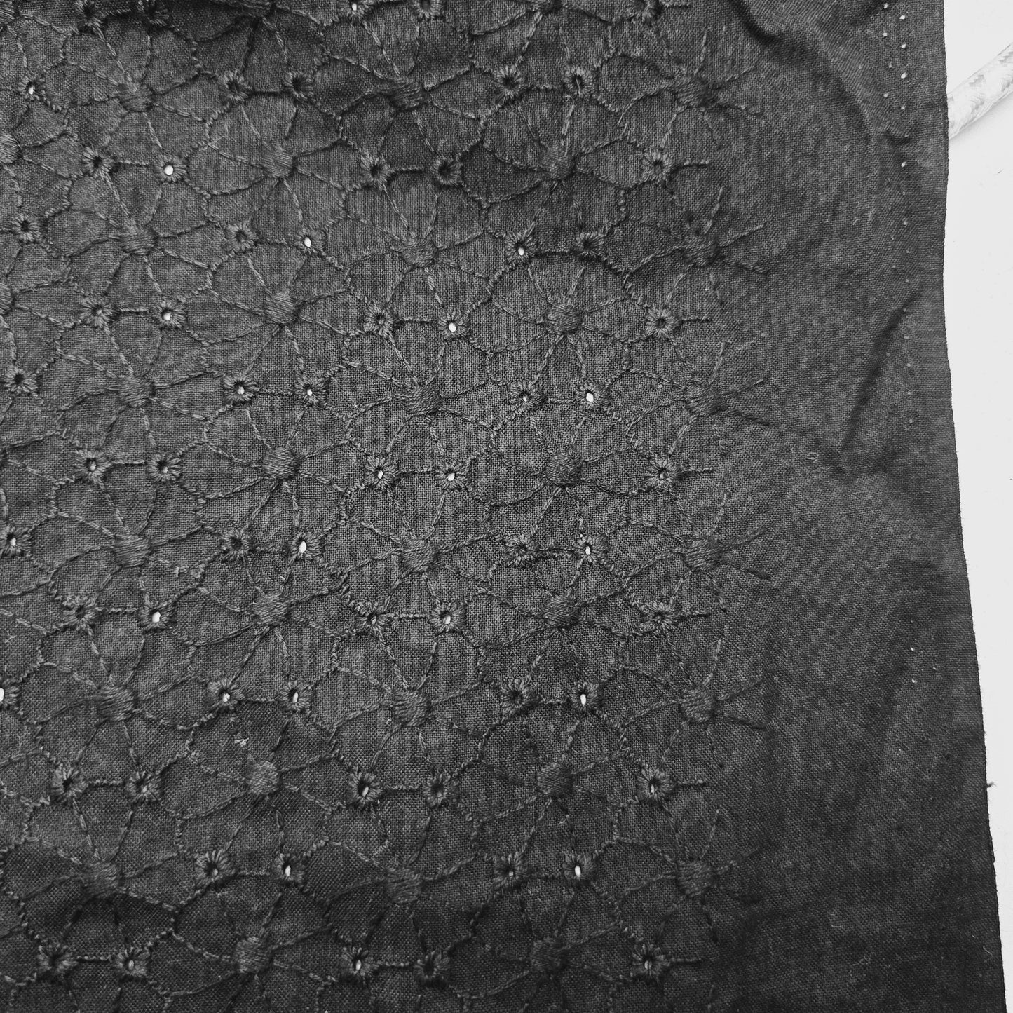 Black broderie anglaise woven fabric - 1/2mtr