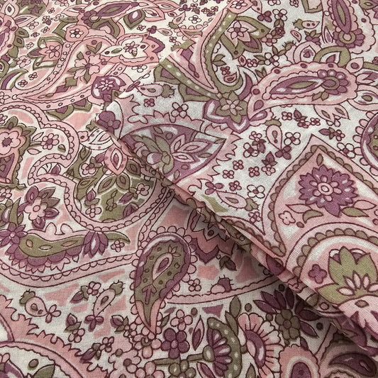 Paisley printed woven voile fabric - sold by 1/2mtr