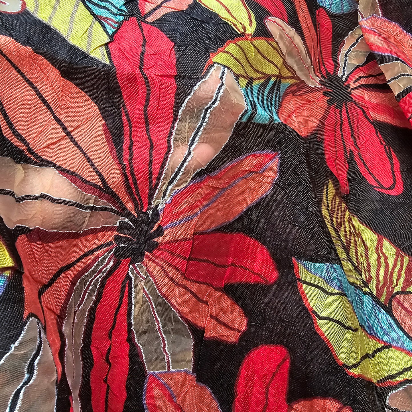 Burnout floral crush fabric - sold by 2.50mtrs