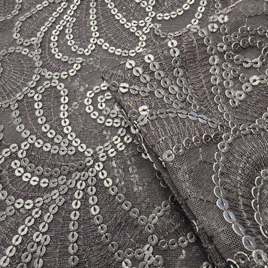 Black Sequin mesh -sold by 1/2mtr