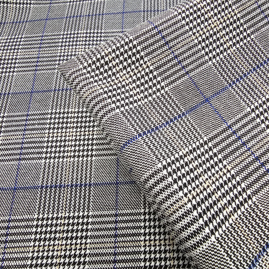 Patricia - houndstooth/striped woven suiting fabric