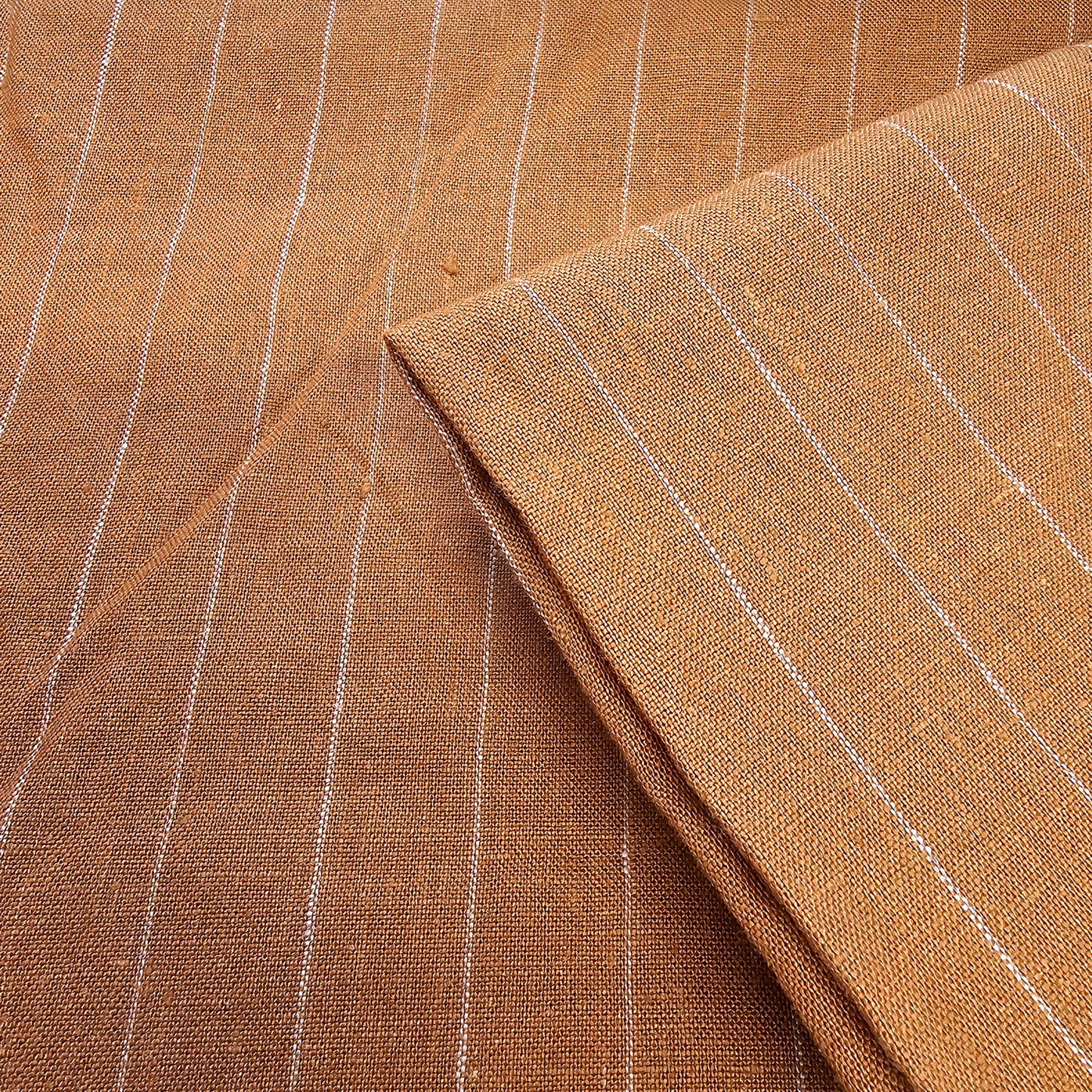 pinstripe cotton linen woven fabric - sold by 1/2mtr