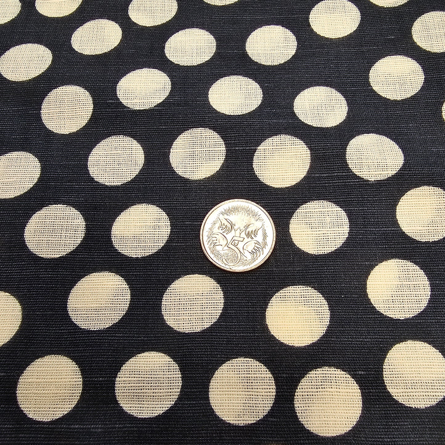 Paula- polka dot cotton/linen fabric - sold by 1/2mtr