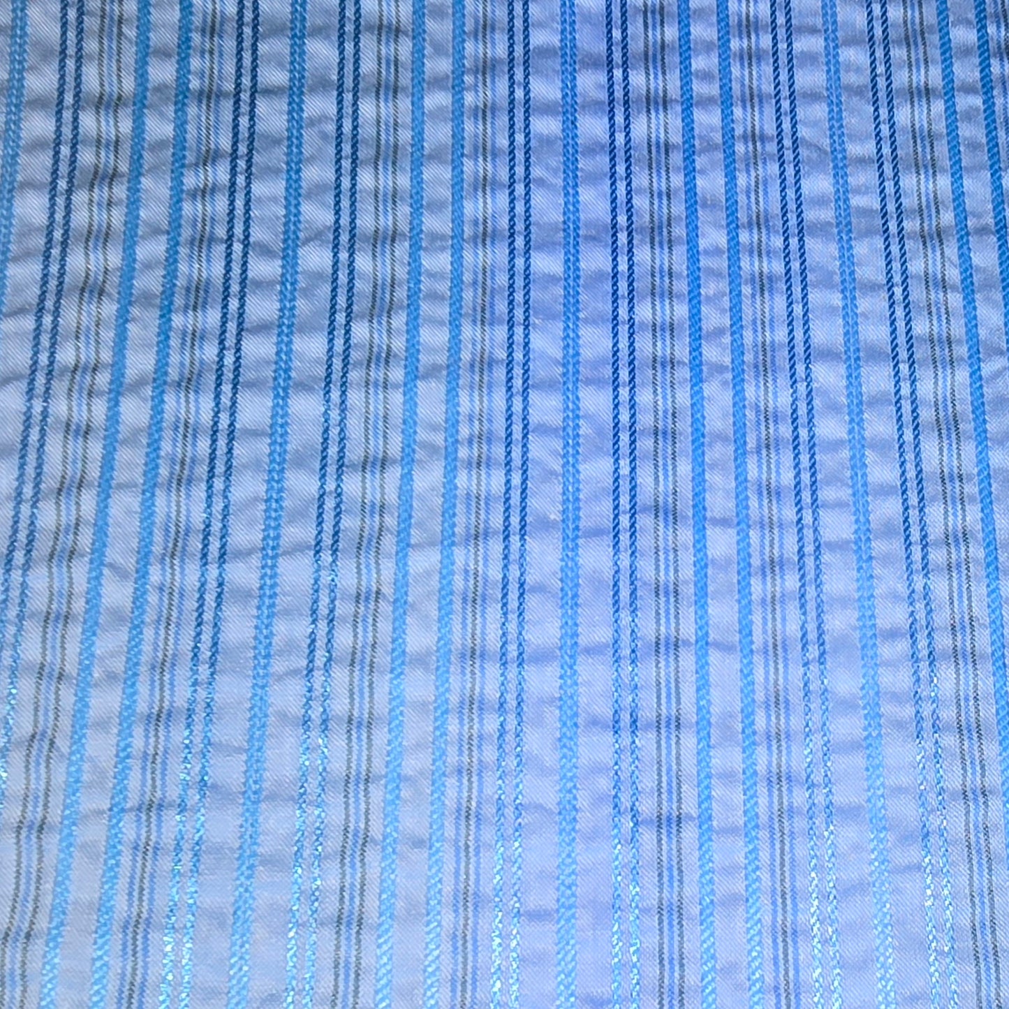 Iris - striped seersucker fabric - sold by 1/2mtr