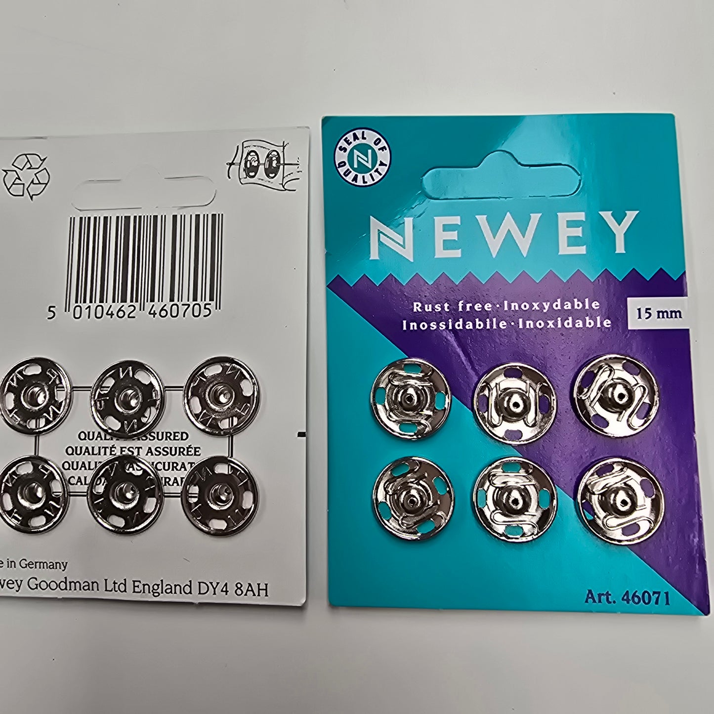 Newey snap fasteners 15mm