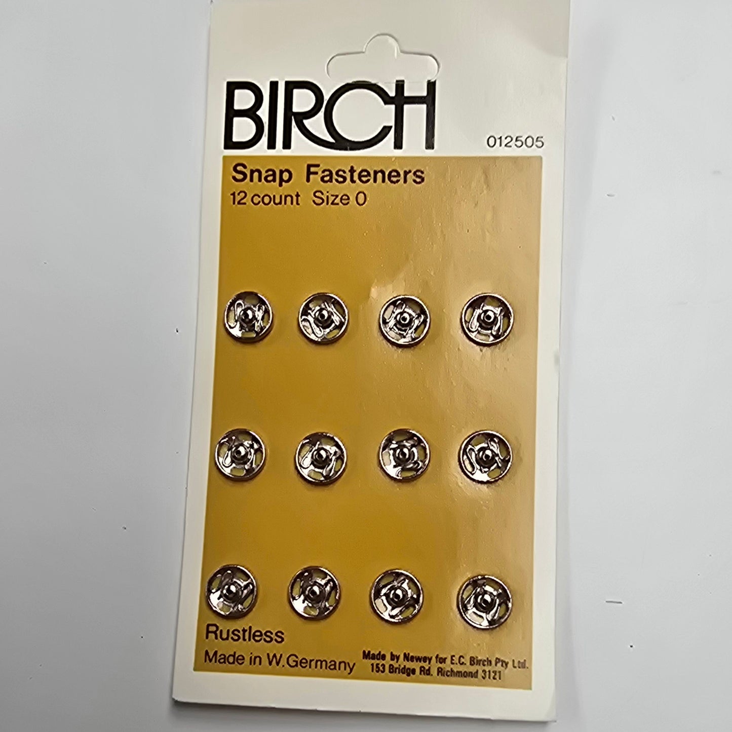 Birch 7mm snap fasteners - silver