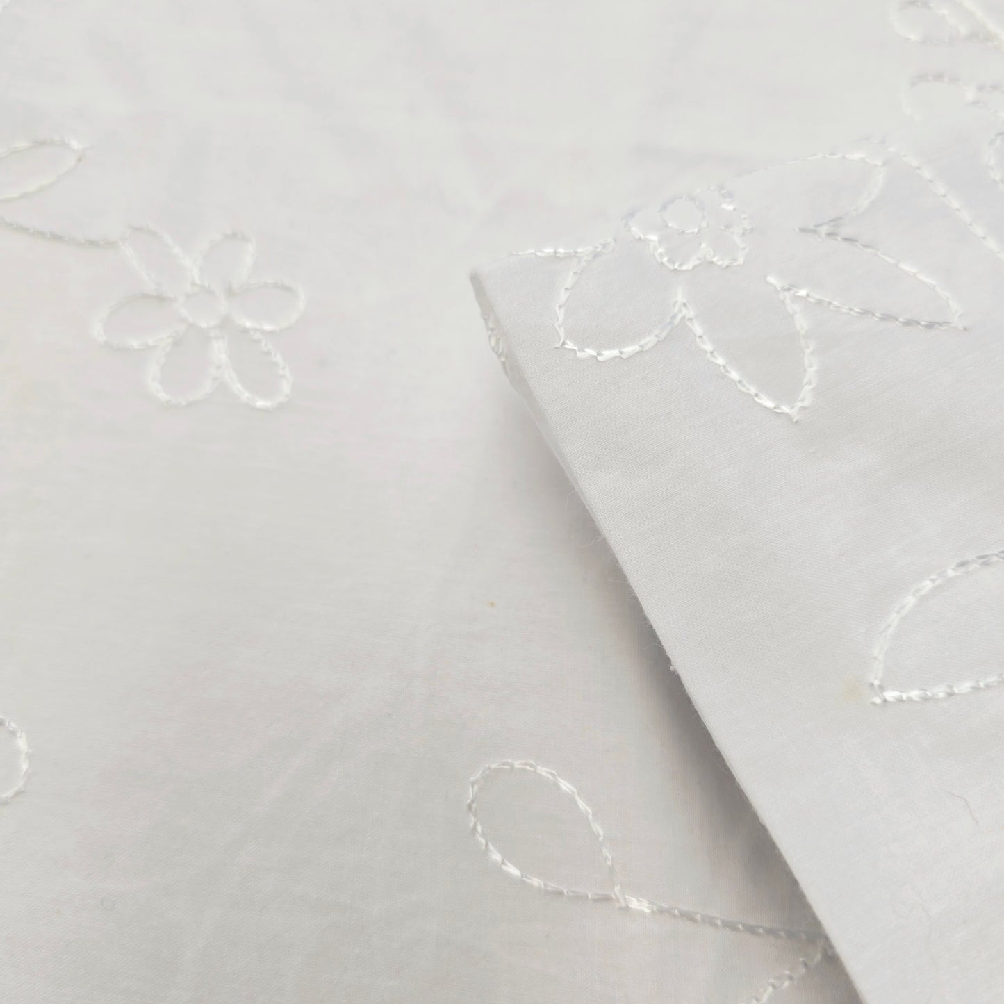 Floral embroidered woven cotton voile fabric - 1.50mtrs