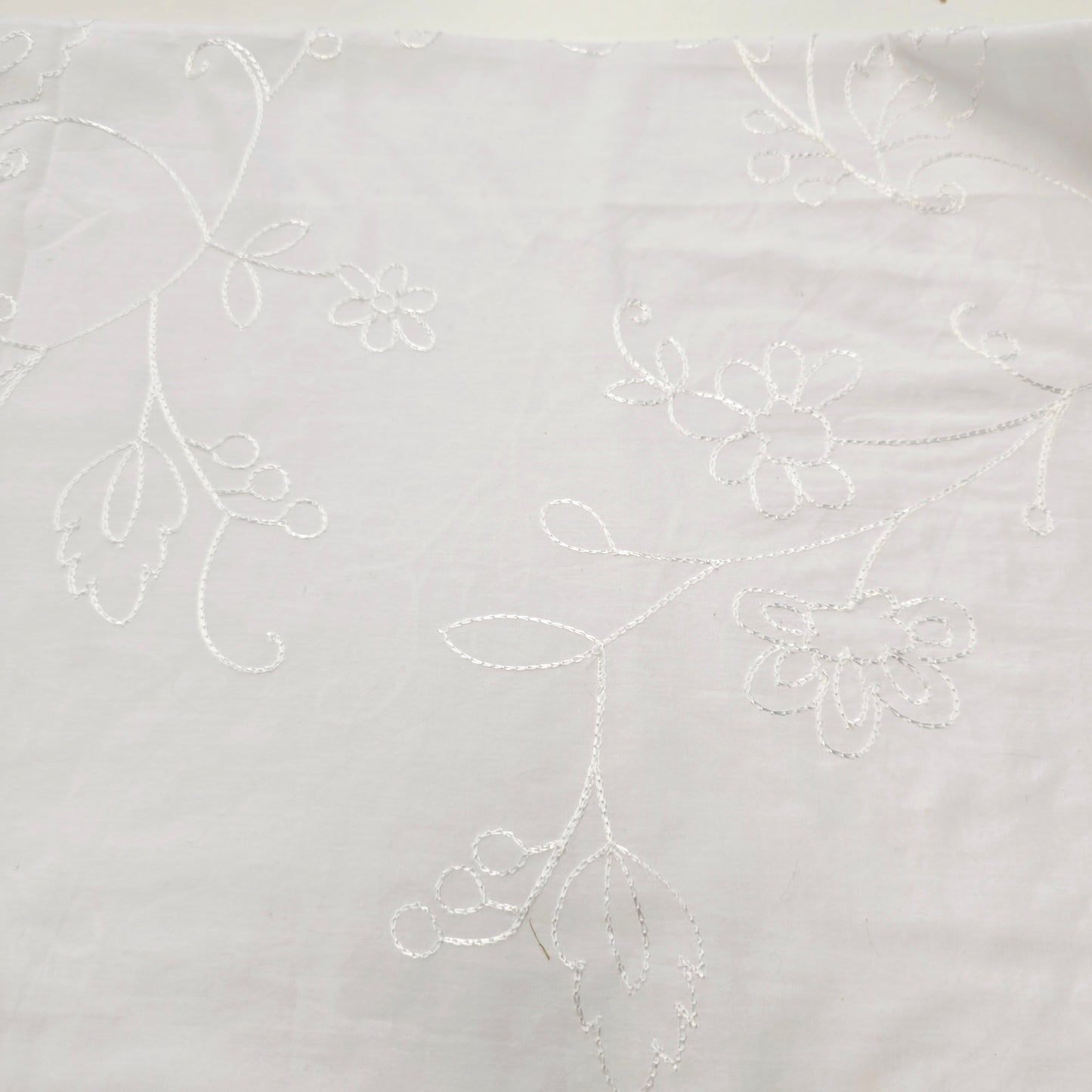 Floral embroidered woven cotton voile fabric - 1.50mtrs