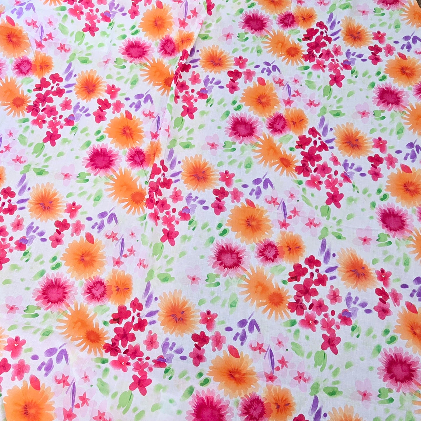 Woven floral voile - sold by 1/2mtr