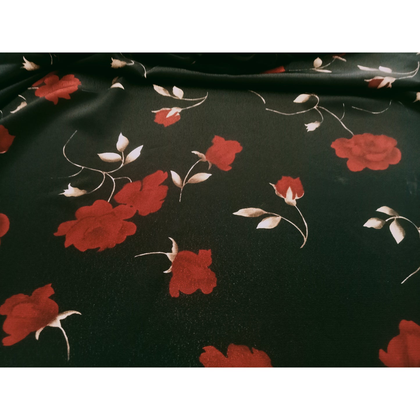 Rose printed crepe fabric - 1.75mtrs