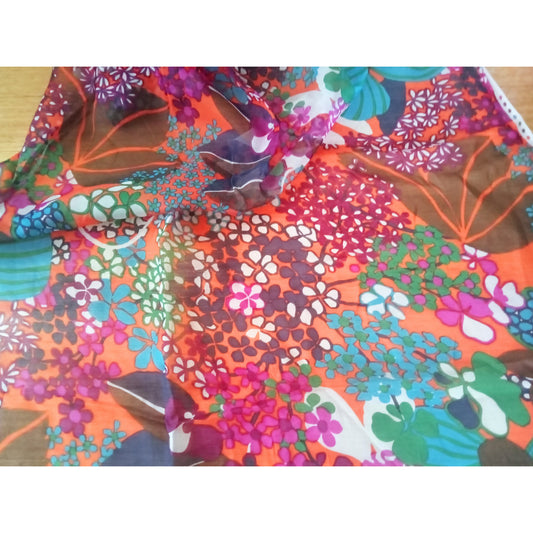 Vanessa - floral printed silk organza - sold by 1/2mtr