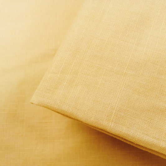 Indi lemon - woven cotton/linen shimmer - sold by 1/2mtr