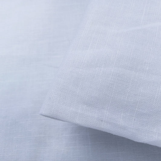 Indi white - shimmer cotton/linen woven fabric - sold by 1/2mtr