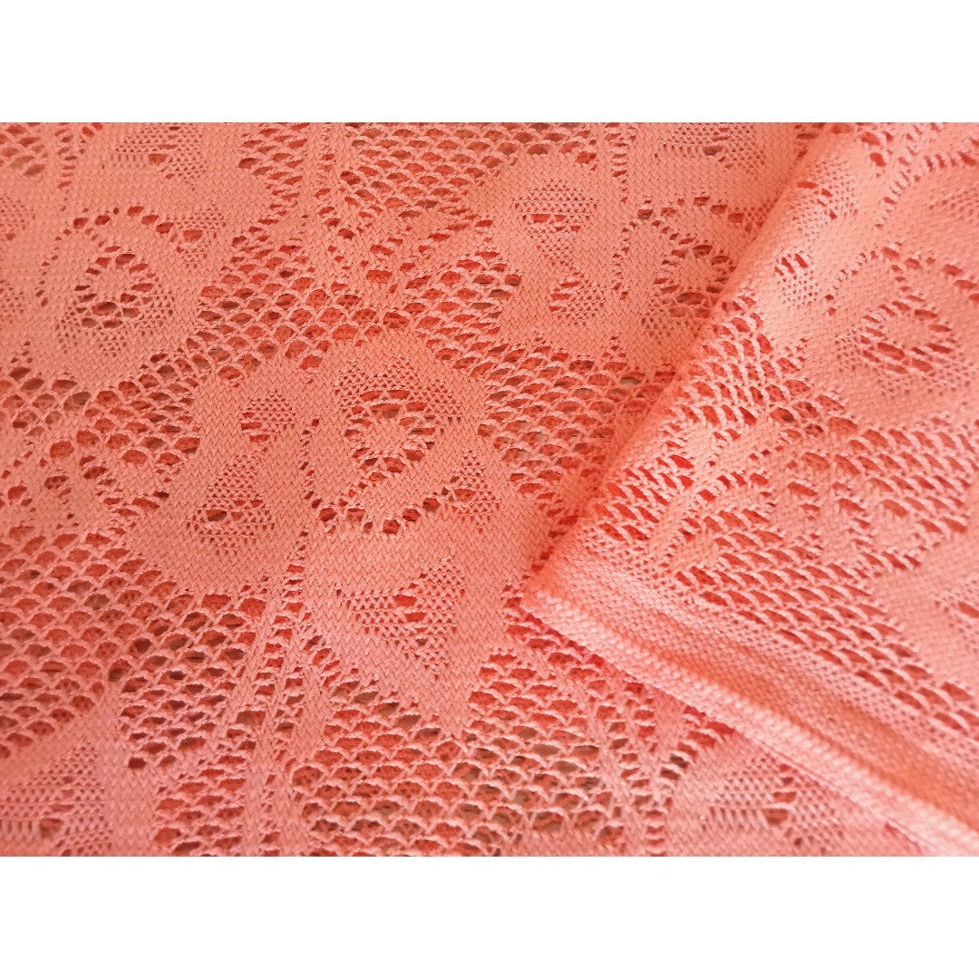 Marishka - apricot floral lace - sold by 1/2mtr