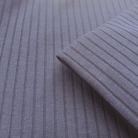 Ribbed knit fabric widthwise stretch