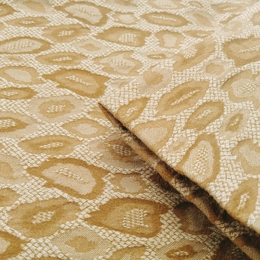 Renee - caramel Jacquard design stretch bengaline fabric - sold by 1/2mtr