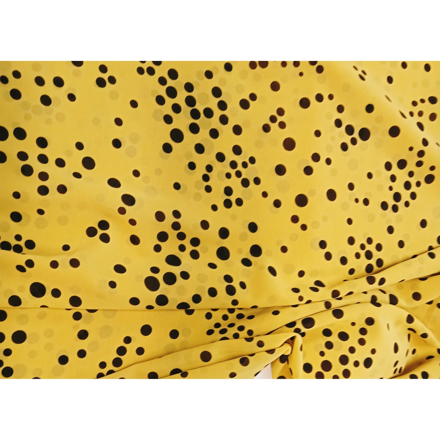 Yellow polka dot chiffon