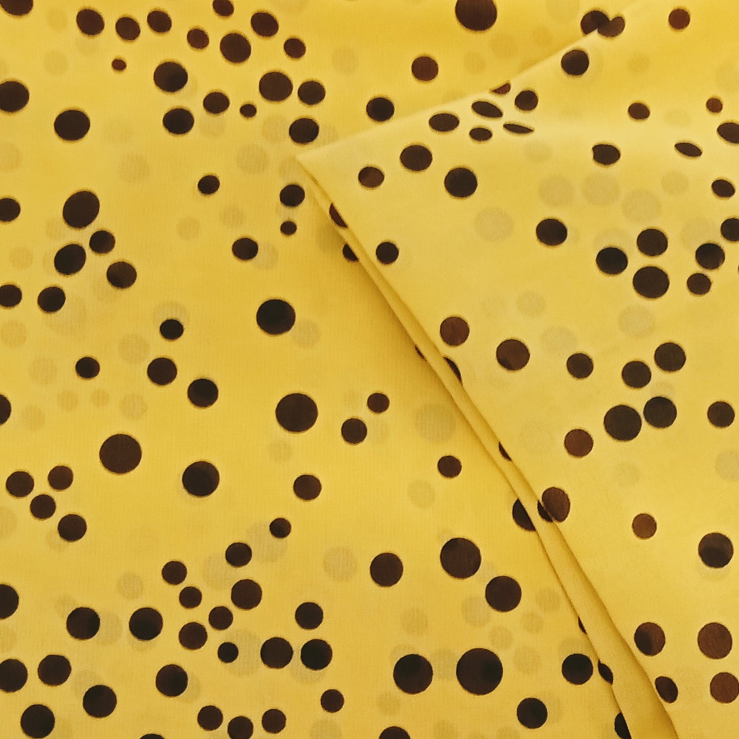 Yellow polka dot chiffon