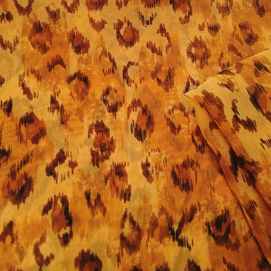 Lara - cheetah printed chiffon - sold by 1/2mtr