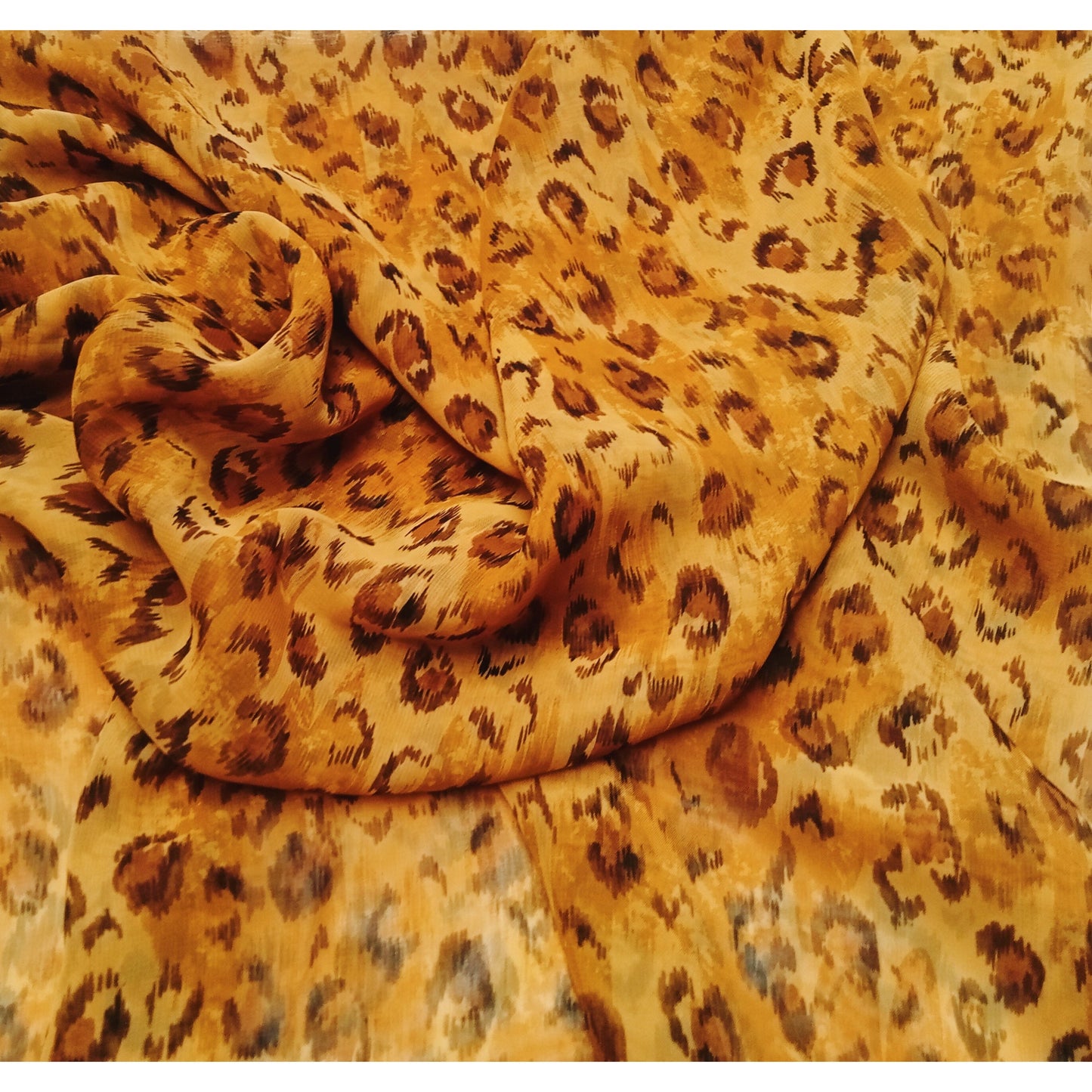 Lara - cheetah printed chiffon - sold by 1/2mtr