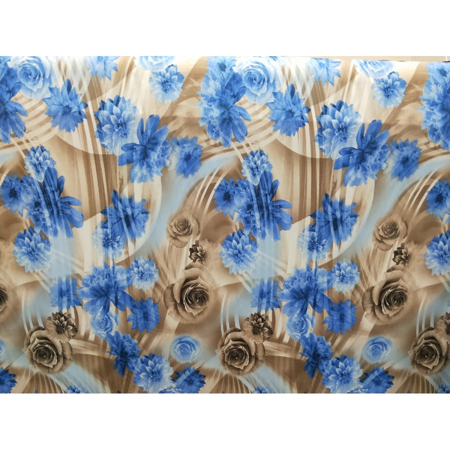 blue flowers - ITY/Jersey sold by 1/2mtr