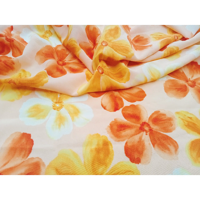Vintage large floral printed fabric - 1.85mtrs