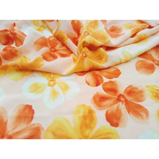 Vintage large floral printed fabric - 1.85mtrs