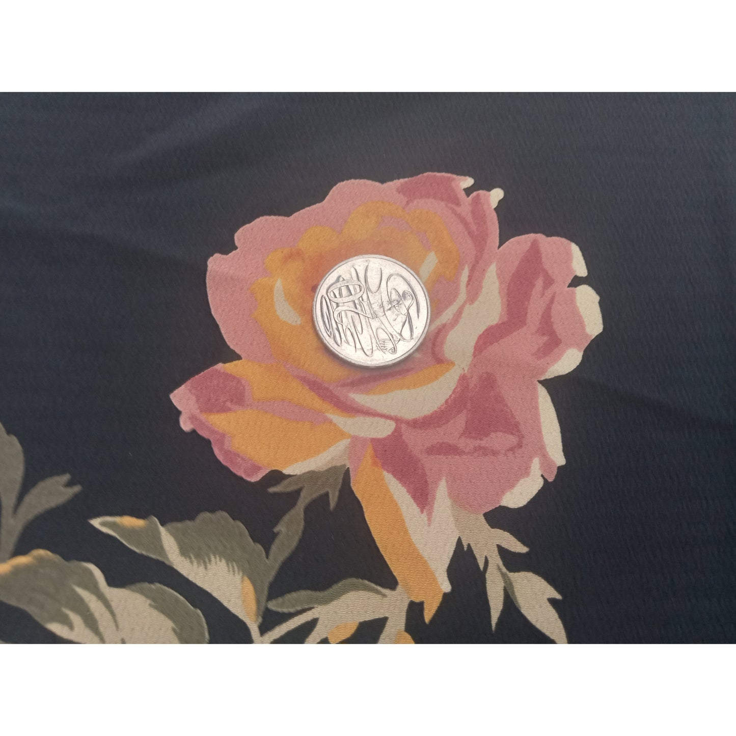Roses - printed crepe fabric 2.70mtrs