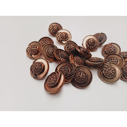 Swirl buttons acrylic - copper/brown