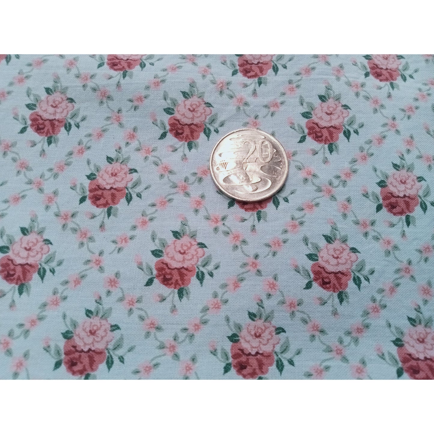 Strawberries & cream - floral printed cotton fabric - sold by 1/2mtr