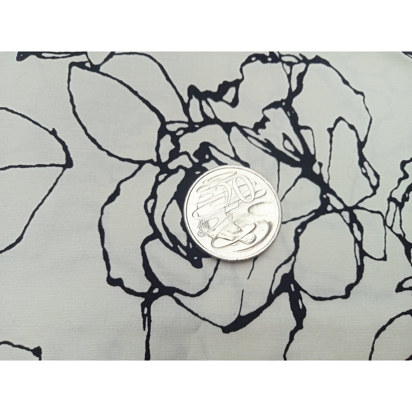 Sketch - rose printed stretch poplin. - 1mtr