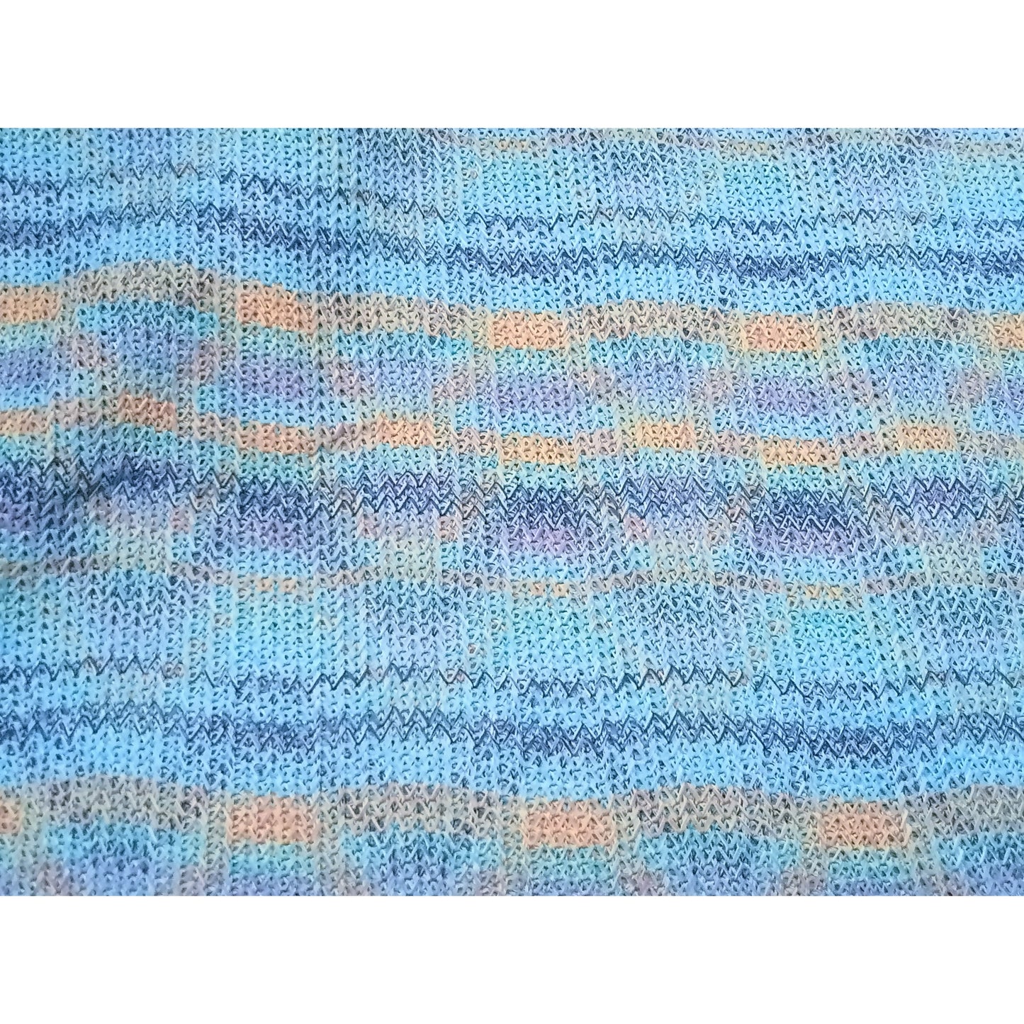 carousel -Beautiful knit fabric - aqua blue/orange/navy