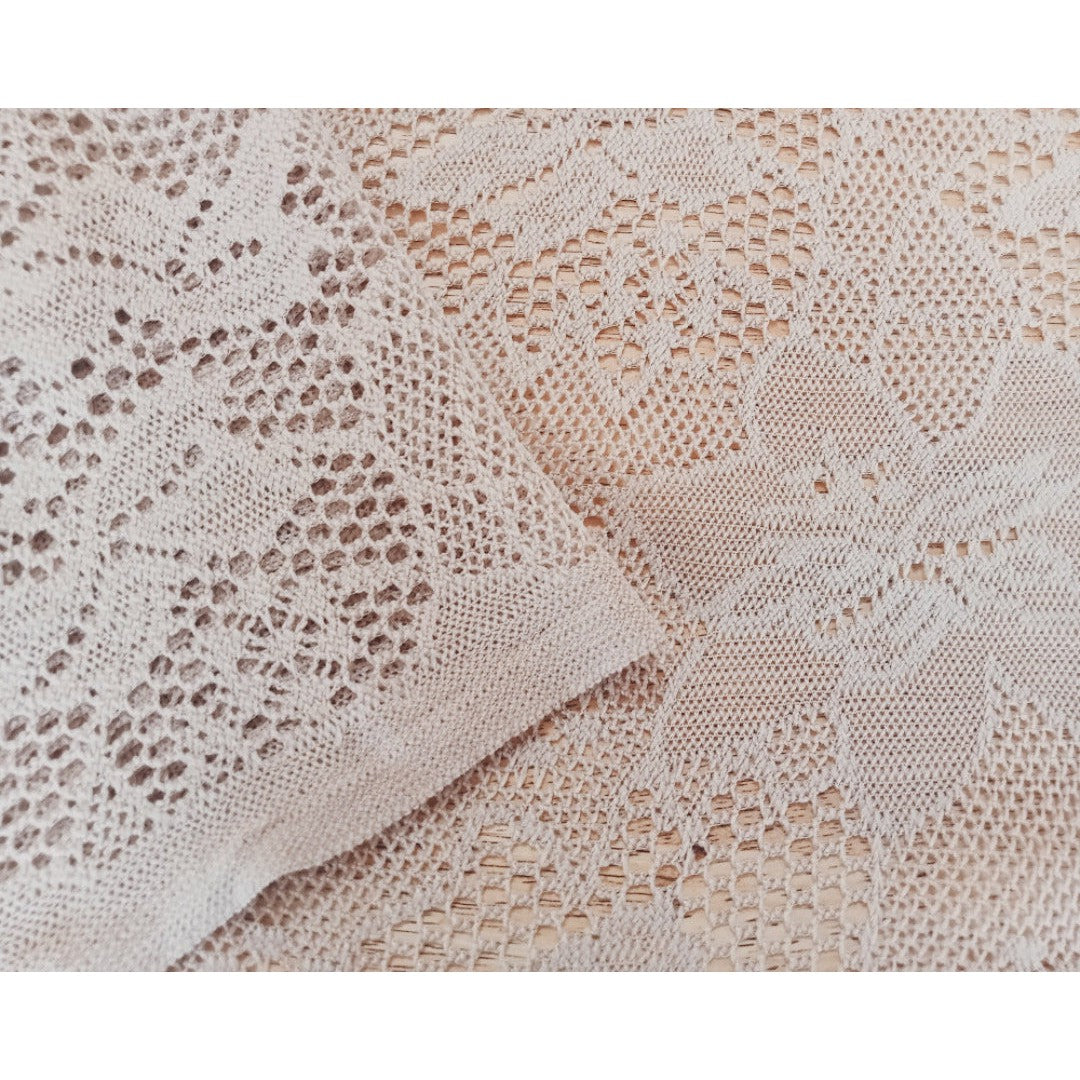Marishka -taupe floral lace - sold by 1/2mtr