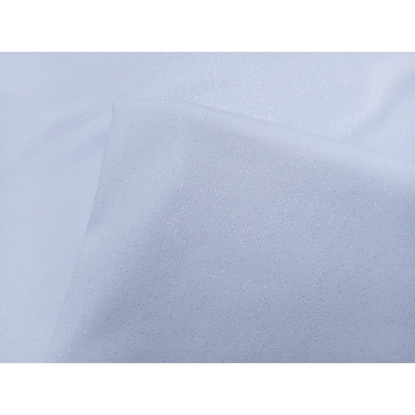 Capri-white silver foil jersey - sold by 1/2mtr