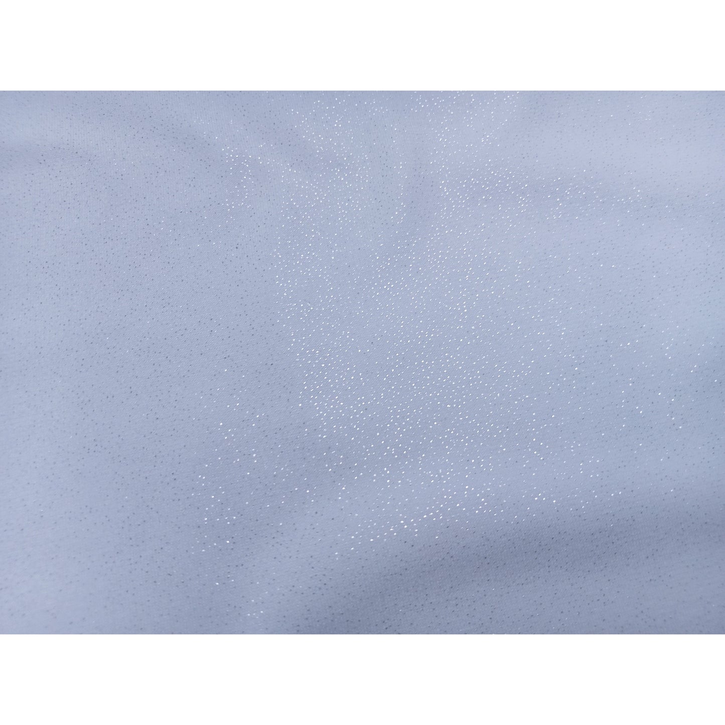Capri-white silver foil jersey - sold by 1/2mtr