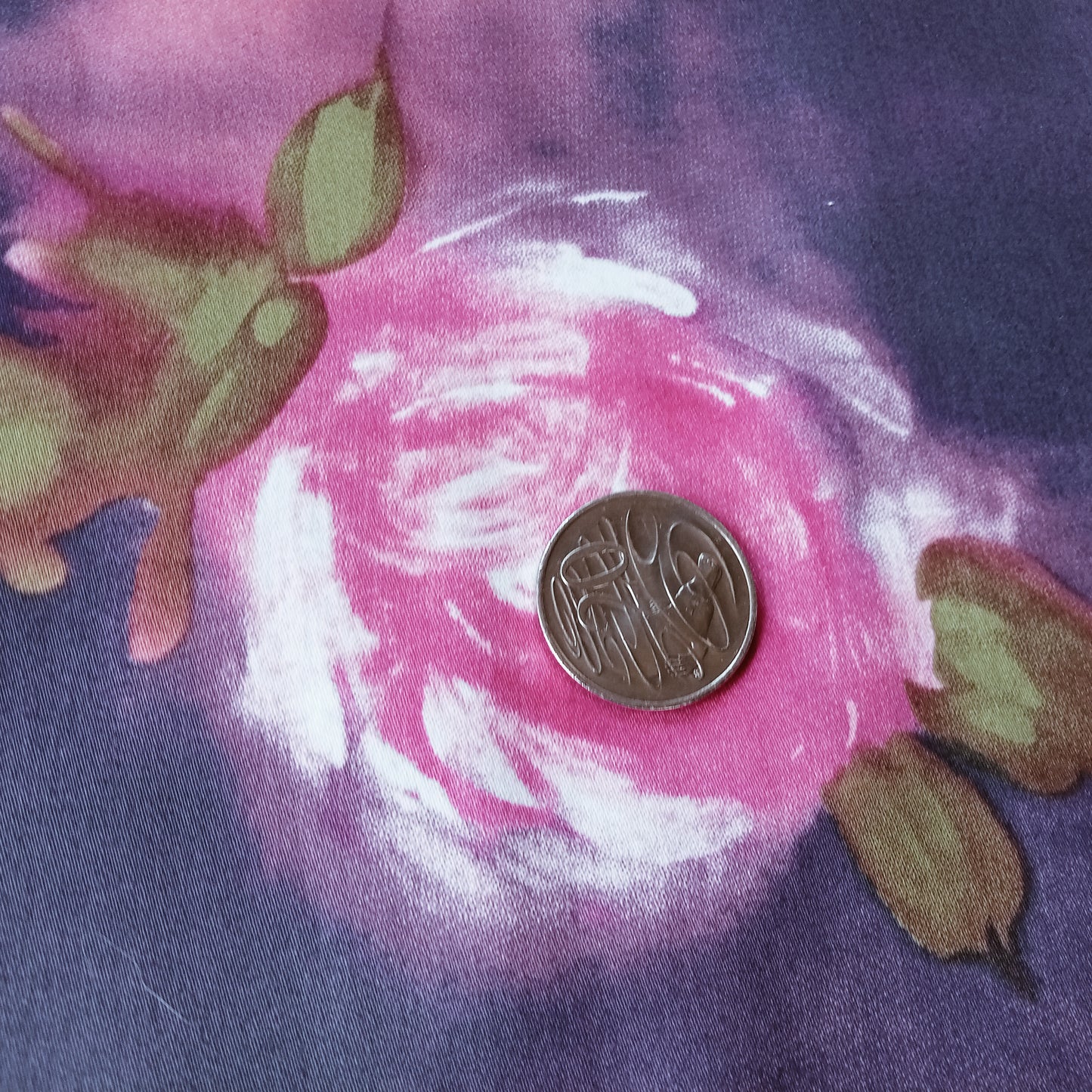 Rose printed sateen - 1.90mtrs