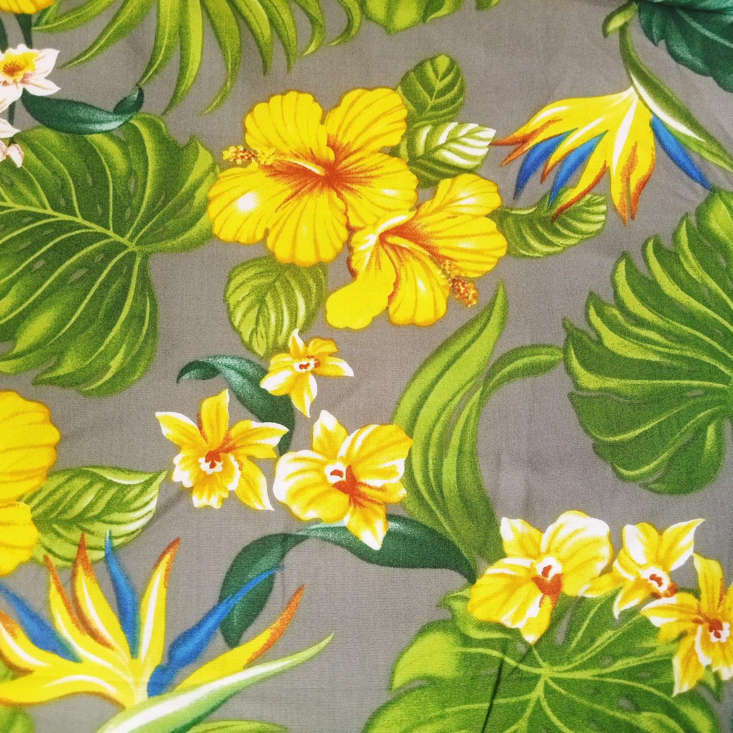 Hibiscus floral print fabric - sold by 1/2mtr