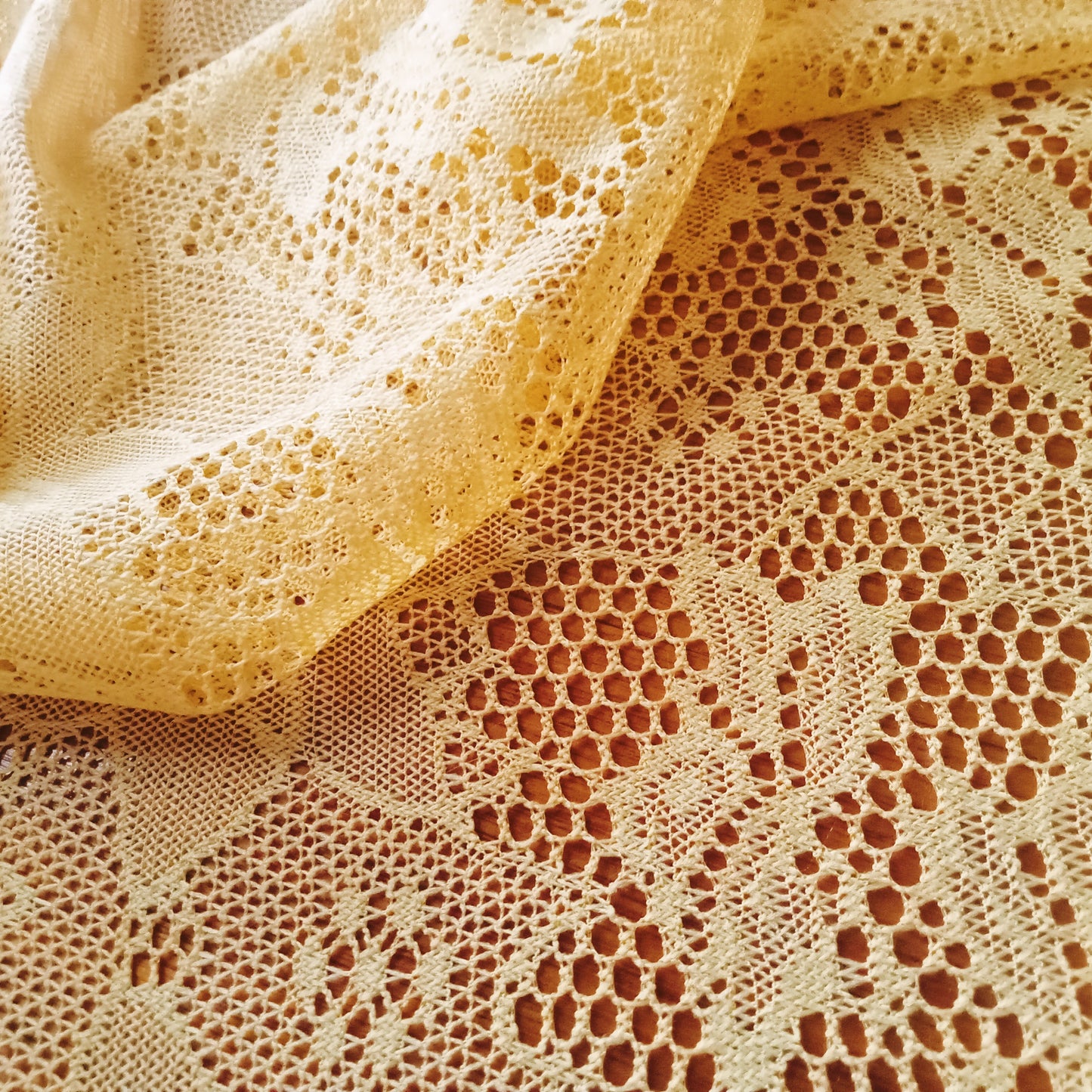 Marishka - lemon floral lace - sold by 1/2mtr