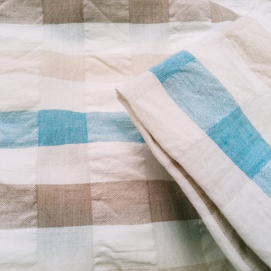 Striped seersucker cotton fabric - 3mtrs
